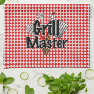 Grillmeister mit GRILLEN Tools & Picnic Table Handtuch