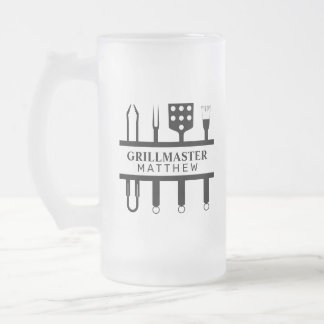 Grillmeister Name Vatertag Mattglas Bierglas