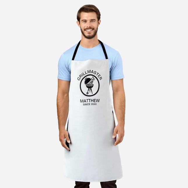 Grillmeister seit 20xx Schwarz und Weiß Schürze (Von Creator hochgeladen)
