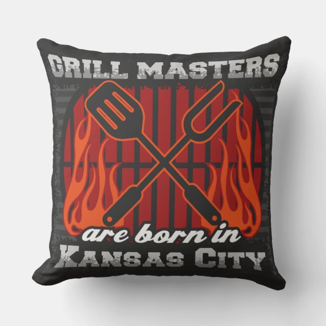 Grillmeister sind in Kansas City Geboren Kissen (Vorderseite)