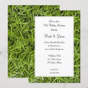 Grillparty im grünen Garten nach der Hochzeit Einladung