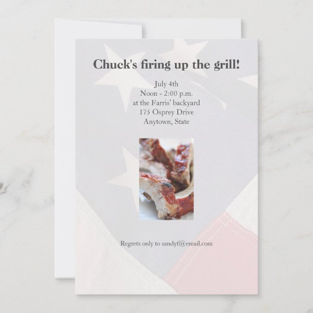 Grillrippen nah einladung (Vorderseite)