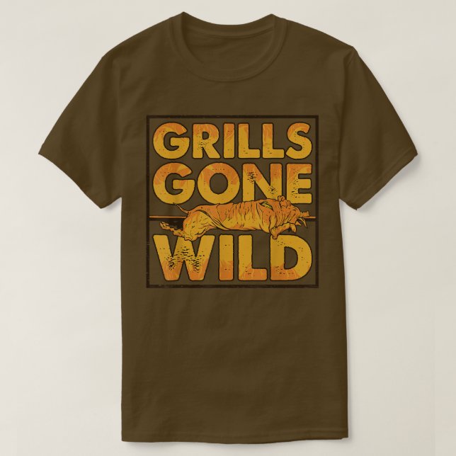 Grills Gone Wild GRILLEN Pig Roast Barbecue T-Shirt (Design vorne)