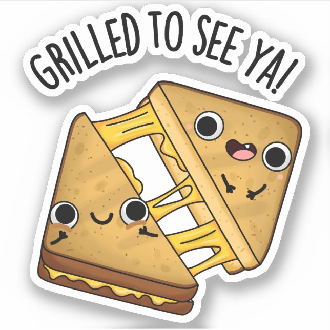 Grillt, um Ya Funny Food Puns zu sehen Aufkleber (Vorderseite)