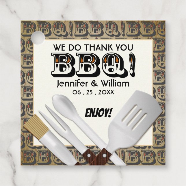 Grilltools Barbecue-Party | Vielen Dank Geschenkanhänger (Vorderseite)