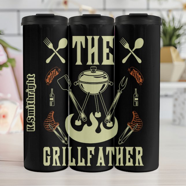 Grillvater Funny GRILLEN Graphic Thermosbecher (Von Creator hochgeladen)