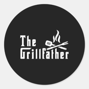Grillvater Grillen für Vater Großvater Runder Aufkleber