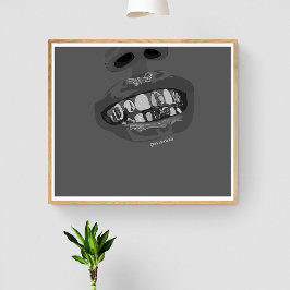 Grillz-Ästhetik, Gold Grills (Grillz) Zähnen Kunst Poster