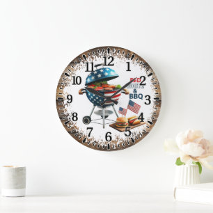 Grillzeit Große Wanduhr