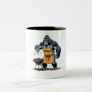 Grillzilla Vater - Funny Gorilla GRILLEN Zweifarbige Tasse