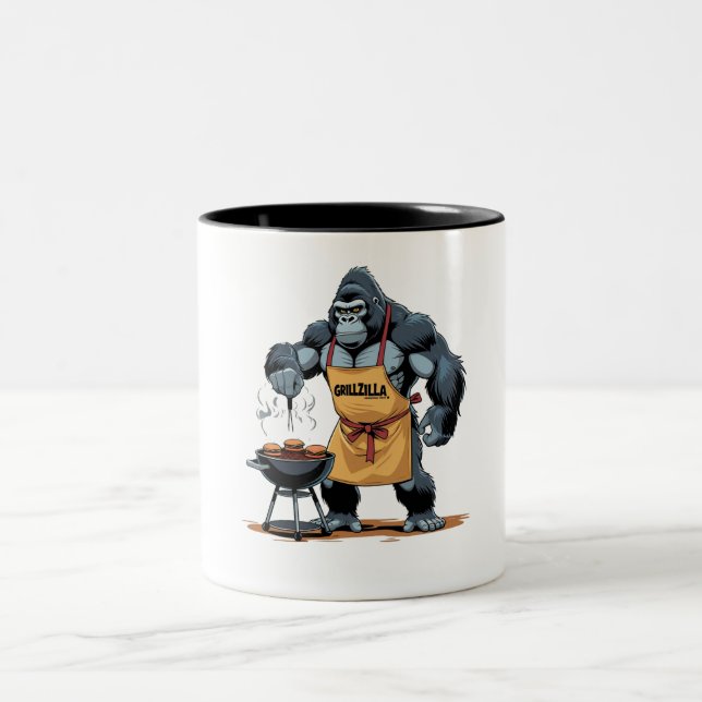 Grillzilla Vater - Funny Gorilla GRILLEN Zweifarbige Tasse (Mittel)