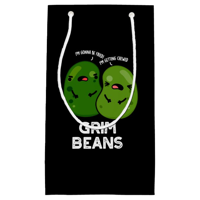 Grim Beans Funny Veggie Puns Dark BG Kleine Geschenktüte (Vorderseite)