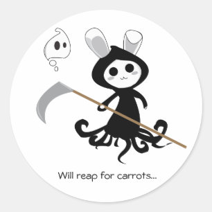 Grim Bunny Runder Aufkleber