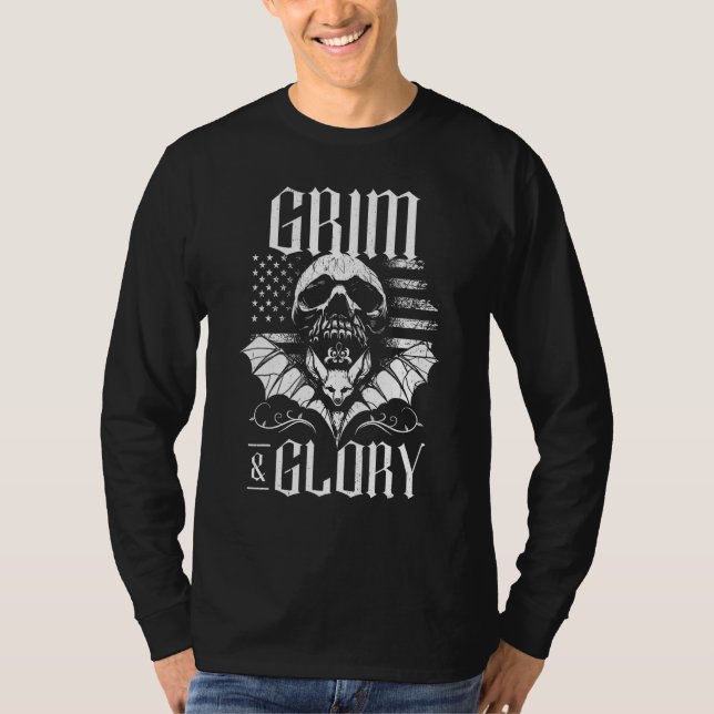 Grim & Glory 4th of July Goth Aesthetic Clothes US T-Shirt (Vorderseite)