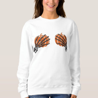 Grim Grasp Pumpkin Twins Women Sweatshirt