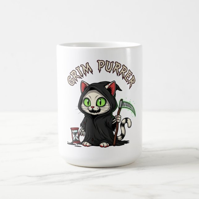 Grim Purrer Halloween Cat Kaffeetasse (Mittel)