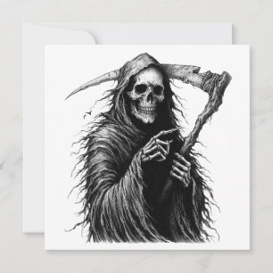 Grim Reaper Halloween-Kostenfest-Einladung Feiertagskarte
