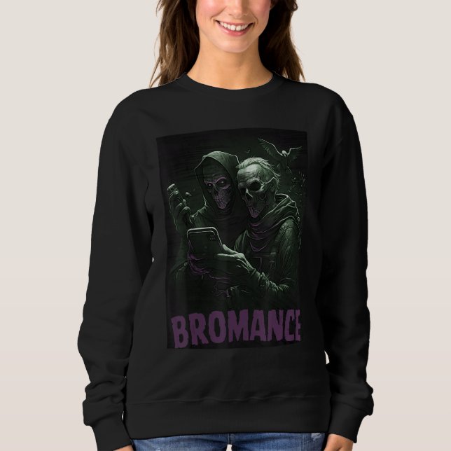 Grim Reaper Selfie BRO Cool Pop Graphic Art Sweatshirt (Vorderseite)