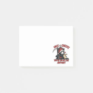 Grim Reaper Weihnachten Santa Liste Humor Post-it Klebezettel