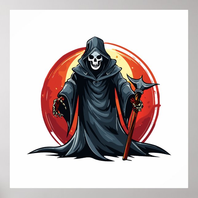 Grim Reaper with scythe death Poster (Vorne)