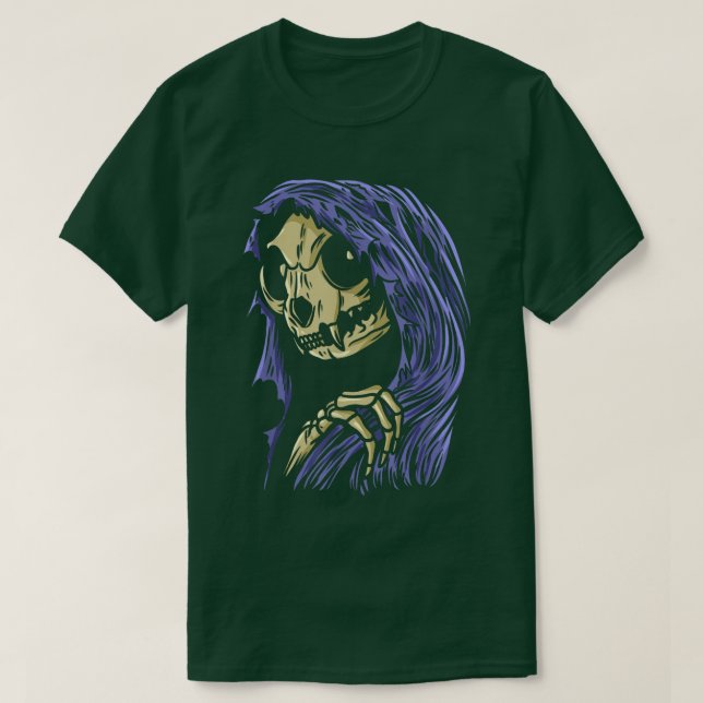 Grim Reapurr Death Grim Reaper Cat Halloween Cat L T-Shirt (Design vorne)