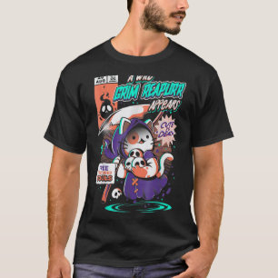 Grim Reapurr Neko Katze Sensenmann Kätzchen Magie  T-Shirt