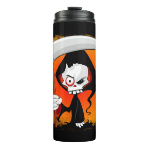 Grim Sensenmann Creepy Funny Cartoon Thermosbecher