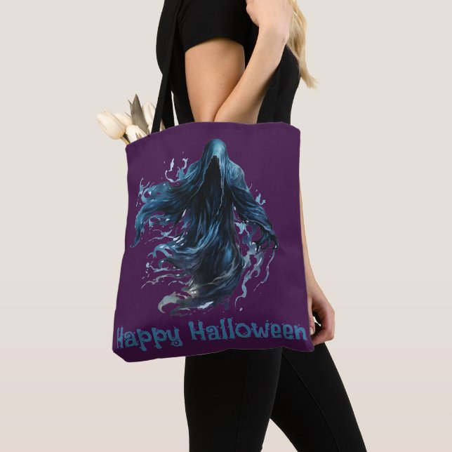 Grim Sensenmann Dark Lila Happy Halloween (Von Nahem)