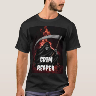 Grim Sensenmann Fire Inferno Halloween Degien T -  T-Shirt