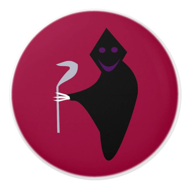 Grim Sensenmann Halloween Keramik Knob Keramikknauf (Vorderseite)