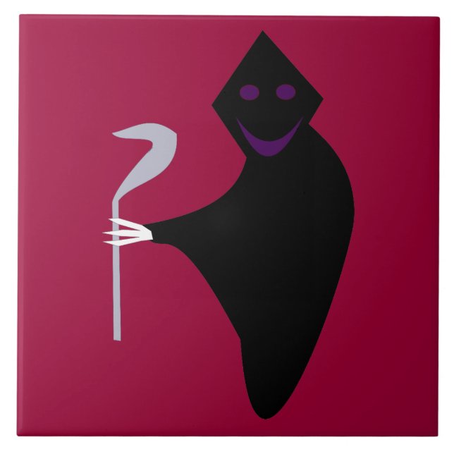 Grim Sensenmann Halloween Tile Fliese (Vorderseite)