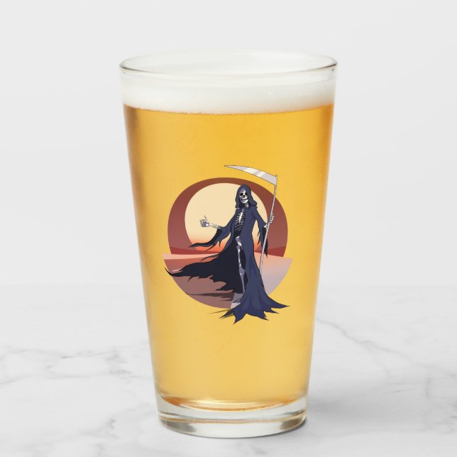 Grim Sensenmann Hitchwandern Glas (Vorne (Gefüllt))