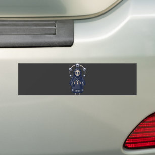 Grim Sensenmann Holding Goat Head Square Sticker Autoaufkleber
