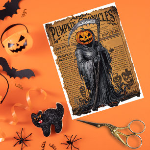 Grim Sensenmann Jack o’ Lantern Halloween Zeitung Seidenpapier