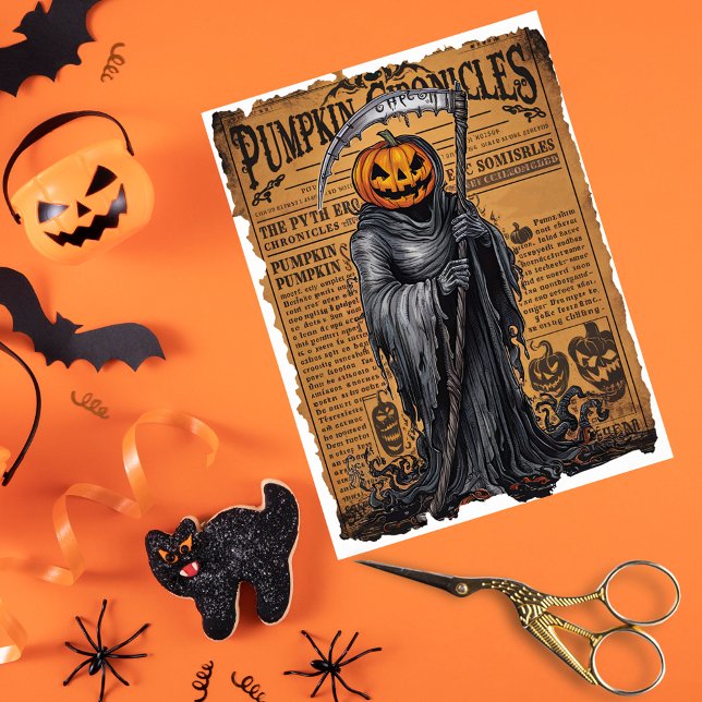 Grim Sensenmann Jack o’ Lantern Halloween Zeitung Seidenpapier (Von Creator hochgeladen)