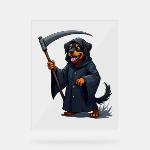 Grim Sensenmann Rottweiler Dog Acrylschild