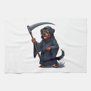 Grim Sensenmann Rottweiler Dog Geschirrtuch