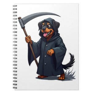 Grim Sensenmann Rottweiler Dog Notizblock