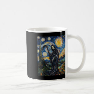 Grim Sensenmann Skeleton - Van Gogh Style - Starry Kaffeetasse