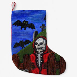 Grim Sensenmann Skeletts Fledermäuse Friedhof Moon Kleiner Weihnachtsstrumpf