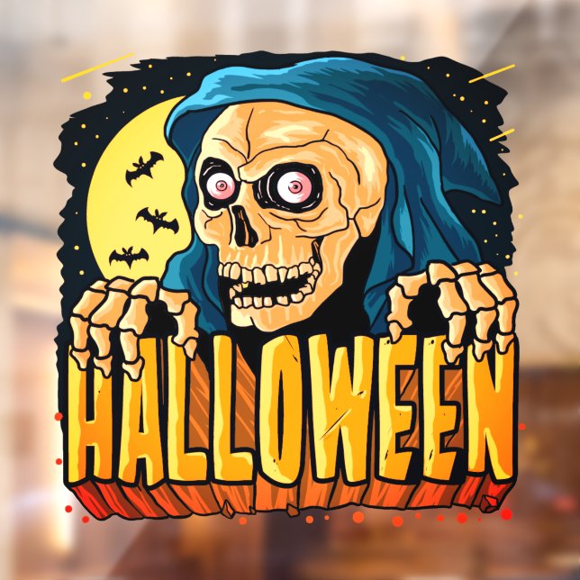 Grim Sensenmann Skull Horror Halloween Fensteraufkleber (Blatt 2)