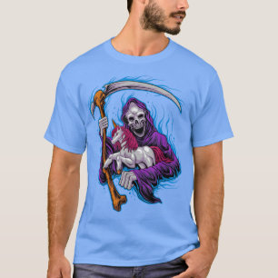 Grim Sensenmann Unicorn Pastel Goth Death Skeleton T-Shirt