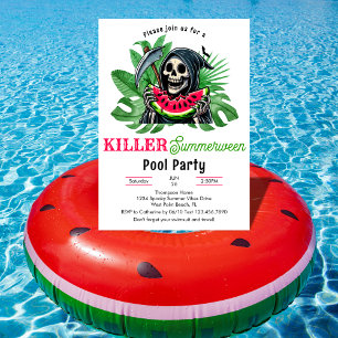 Grim Sensenmann Watermelon Summerween Pool Party Einladung