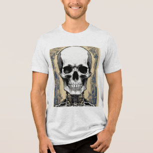 "Grim Style: Skeleton Portrait T - Shirt" Tri-Blend Shirt