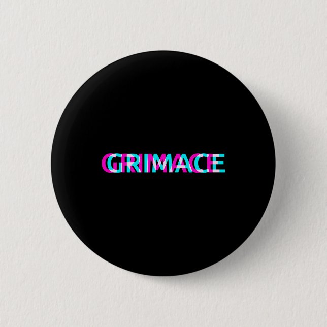 Grimace Edgy Aesthetic Grunge Emo Pastel Goth Hall Button (Vorderseite)