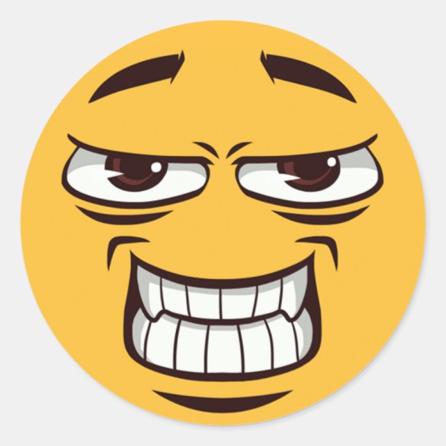 Grimacing Emoji Runder Aufkleber (Vorderseite)