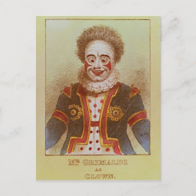 Grimaldi als Clown Postkarte (Vorderseite)