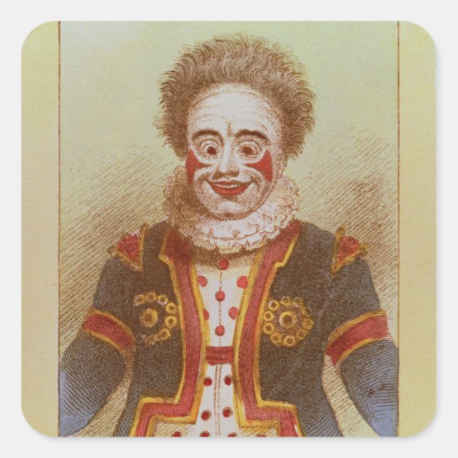 Grimaldi als Clown Quadratischer Aufkleber (Vorderseite)