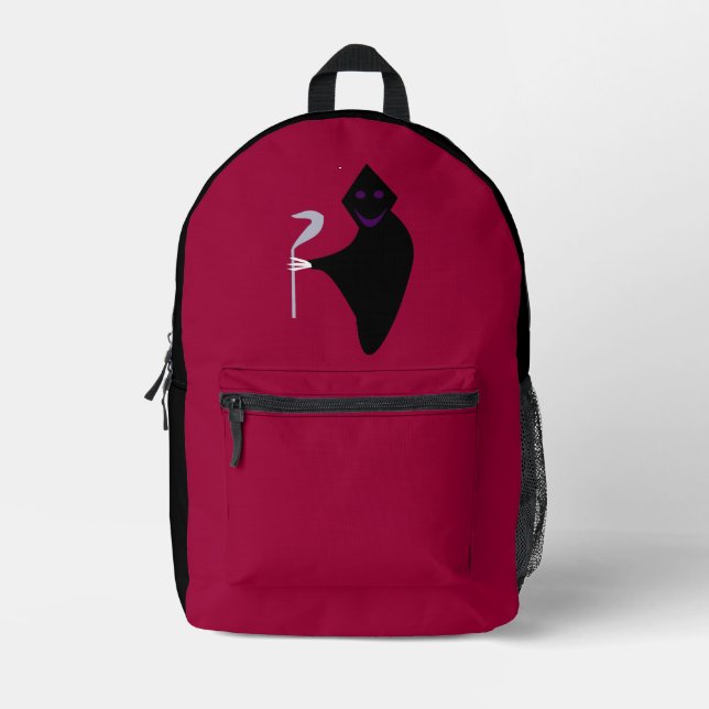 Grimischer Sensenmann Halloween Bedruckter Rucksack (Vorderseite)