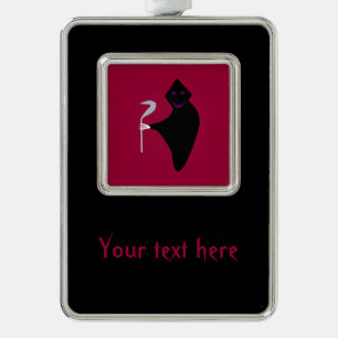 Grimischer Sensenmann Halloween Custom Ornament Rahmen-Ornament Silber